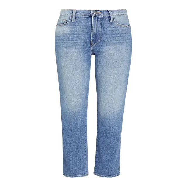 Высококачественные винтажные стильные женские узкие прямые повседневные джинсовые джинсы на заказ с талией Большие размеры супер эластичная однотонная ткань