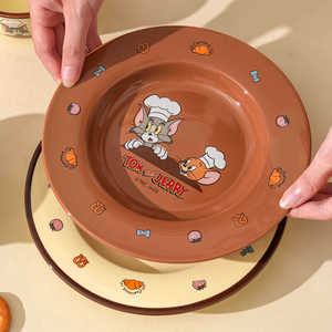Ensemble bol et assiette en céramique Tom et Jerry, 8 pouces, rond, en porcelaine, vaisselle enfant pour la maison - Product Image 2