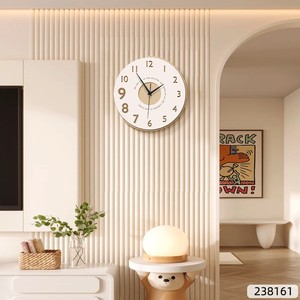 Orologio da Parete Moderno e Semplice in MDF con Lancette Silenziose e Cristalli, Design in Stile Crema per Sala da Pranzo, <span class=keywords><strong>Soggiorno</strong></span> e Parete TV - Product Image 6