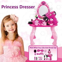 Table de maquillage de jeu d'imitation KSF pour enfants, stimule l'imagination des filles, jouets de beauté et de mode avec miroir réglable