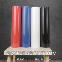 Vinyle thermocollant 3D en relief EiZYCUT Q1-5 PU HTV en rouleau 50cm*25m, film d'impression textile haute température avec logo Haoyin
