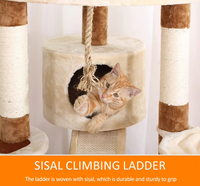 Arbre à chat multi-niveaux gris clair de 54 pouces, écologique, pour intérieur, avec 2 niches, centre d'activités en carton, griffoir