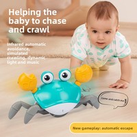 Jouet de bain pour bébé en plastique, à remonter, qui marche dans l'eau, en forme de crabe, avec capteur de mouvement, qui danse et rampe, pour cadeau d'infant