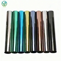 Película para Ventanas Autoadhesiva Verde, Ecológica, de Material PET, Anti-UV, Impermeable, con Diseño Moderno para Reducir el Resplandor