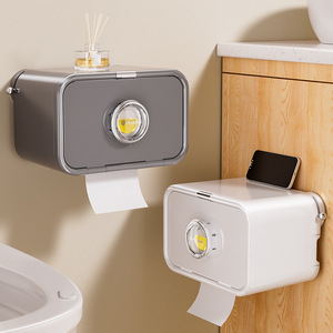 Suction Cup Tissue Box Toilet Paper Holder Wall Mounted Waterproof Multi Purpose No Drilling Required Rectangular Shelf - Product Image 3