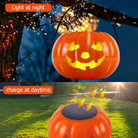 Lampu Solar Labu Halloween JIANGYU Terlaris, Tahan Air IP65, Kontrol Cahaya Pintar untuk Kolam Renang dan Taman