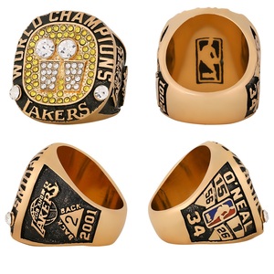 Anillo de Campeonato de Baloncesto de la NBA 2001, Anillo de Hombre de Aleación Chapado en Oro con Estrella de O'Neal, Venta al por Mayor en AliExpress - Product Image 1