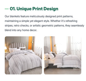 Handgefertigte 100% Polyester Gesteppte Bettdecke Heim- & Hotel-Bettwäsche-Set Einfaches Bedrucktes Muster Ganzjährig Super-King-Size Verfügbar - Product Image 4