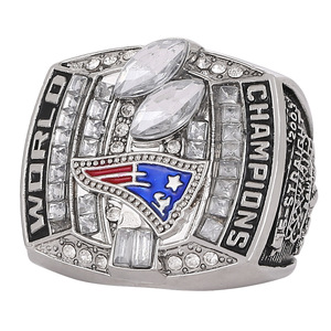 Anillo de Campeonato de los New England Patriots <span class=keywords><strong>2003</strong></span>, Anillos de Aleación Plateados con Cristales y Piedras de Imitación, Venta al Por Mayor Personalizada - Product Image 5