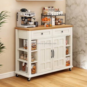 <span class=keywords><strong>Isla</strong></span> de cocina rodante de alta calidad con almacenamiento y cajones, mesa de <span class=keywords><strong>bar</strong></span> extensible con ruedas bloqueables - Product Image 1