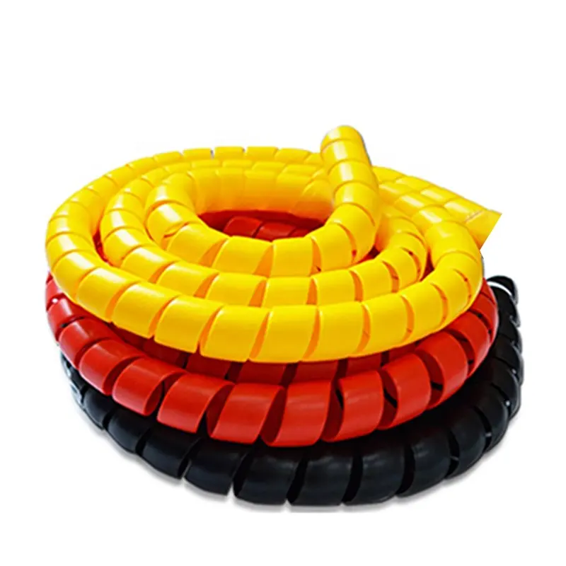 Rubber Sprial Hose Protection High Flexibility High Hardness PP Cable Protect Durable Wire Flat Type Spiral protection tube