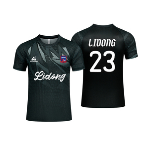 Camiseta de Fútbol con Estampado Geométrico Agrietado, Cuello Redondo, Manga Raglán, Uniforme Deportivo Personalizado para Equipos - Product Image 4