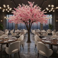 Arbre artificiel de cerisier rose sur mesure de 3,6 m à 3,9 m de haut pour mariages, restaurants, centres commerciaux et aménagements paysagers