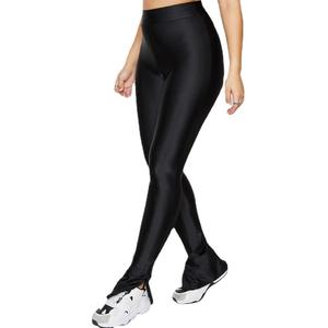 Pantalon de Yoga brillant pour femme, <span class=keywords><strong>Legging</strong></span> évasé en Faux <span class=keywords><strong>cuir</strong></span> avec col en V - Product Image 5