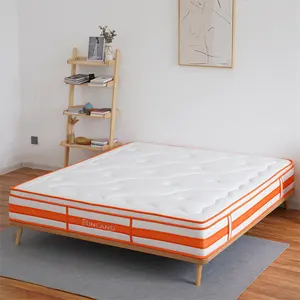 2022 nuovi materassi molle insacchettate arancioni materasso Euro Top letto ibrido colore speciale morbido e confortevole tessuto a maglia di alta qualità
