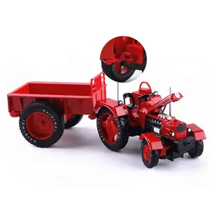 KDW 1/18 escala Retro Liga Diecast Brinquedos Modelo de Tractor Agrícola Agricultura Tratores Caminhão com Reboque Basculante