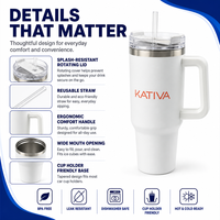 Gobelet en métal personnalisé de 1080 ml, qualité alimentaire, à large ouverture, anti-déversement, avec couvercle à paille, portable pour voiture, camping, gym, thé et autres boissons