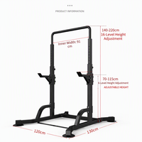 Support de Squat Multifonction Réglable en Gros avec Barre de Traction, Rack de Musculation Robuste pour Équipement de Musculation en Salle de Sport