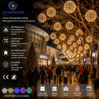 Boule lumineuse de Noël géante 3D LED ronde à suspendre en extérieur, IP65 étanche, pour décoration commerciale de fêtes
