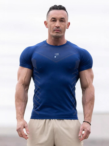 Camiseta Deportiva de Gimnasio para Hombre, Nueva Moda, Transpirable, de Manga Corta, Secado Rápido, Cuello Redondo - Product Image 5