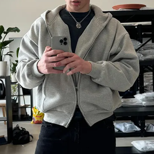Ensemble de survêtement personnalisé en molleton technique pour <span class=keywords><strong>homme</strong></span>, avec sweat à capuche zippé et <span class=keywords><strong>pantalon</strong></span> évasé - Product Image 3