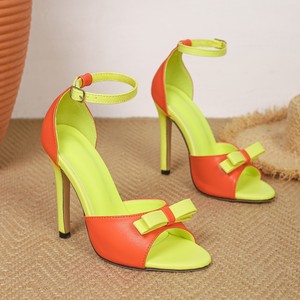 Nouvelles sandales à talons orange avec bride à la cheville pour femmes, chaussures de soirée et de danse, Zapatos Mujer - Product Image 5