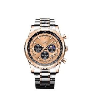 Montre à quartz pour homme, chronographe analogique, phase de lune, étanche 30M, boîtier en alliage de zinc 45mm, légère, batterie longue durée - Product Image 1