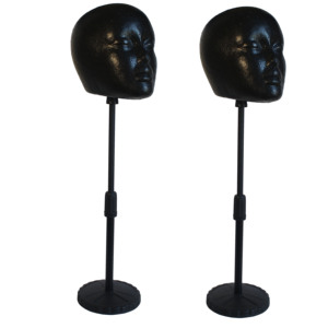 Venta al por mayor 50% Styroform 50% PP cabezas de espuma blancas y negras ajustables gafas de exhibición joyería peluca sombrero - Product Image 2