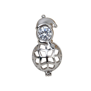 Colgante de Plata S925 con Forma de Gorro Navideño, 8-10 Agujeros, Estilo Europeo Americano, Accesorios para Manualidades, Componentes para Joyería - Product Image 5