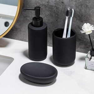 Three-Piece White Eco-Friendly Modern <b>Bathroom</b> Supplies Set Food Grade Silicone Zer Bottle Mouth Cup Soap Dish Lotion Bottle - Product Image 4