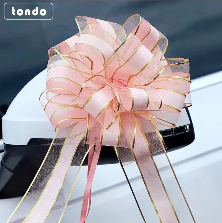 Tondo Big size christmas gift decorative ribbon butterfly pull bow For Valentine's Day wedding car decoration