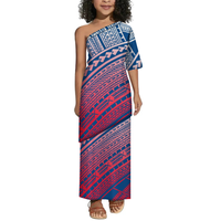Ensemble Puletasi personnalisé imprimé sur demande pour filles, grande taille, 2 pièces, vêtements polynésiens à une épaule pour enfants