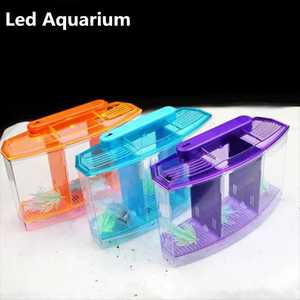 LED Light Acrylic Three Splits Betta Fish Bowl Triple <strong>Bow</strong> Fighting Isolation Breed Box for <strong>Aquarium</strong> - Product Image 3