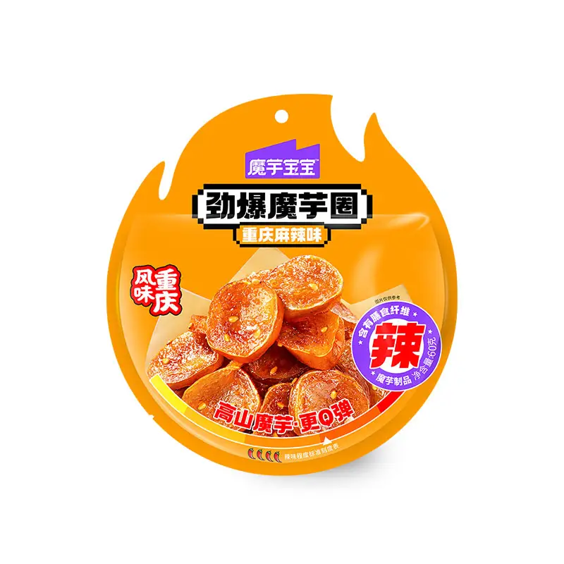 Top quality 60g Chongqing spicy flavor konjac chips high dietary fiber vegetarian konjac snacks low calorie weight loss