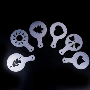 Pochoirs à café en plastique blancs, 16 pièces, épaissis, pour motifs de dessin et impression fantaisie, et pour la création de motifs floraux en mousse de café - Product Image 4