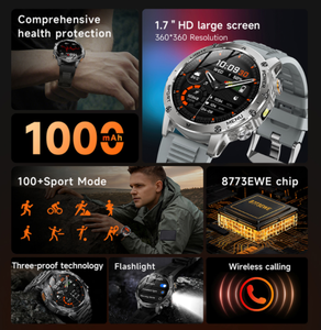 Nuevo <span class=keywords><strong>Reloj</strong></span> Deportivo <span class=keywords><strong>Inteligente</strong></span> AK87 para <span class=keywords><strong>Hombre</strong></span>, Batería Grande de 1000 mAh, Monitor de Salud, Llamadas por Bluetooth, <span class=keywords><strong>Correa</strong></span> de Silicona, Compatible con Android, Magnético - Product Image 2
