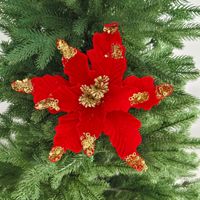 35CM Langlebige Modische Künstliche Weihnachtsdekoration Pailletten Weihnachtsblumen für Tür Weihnachtsbaum Festival