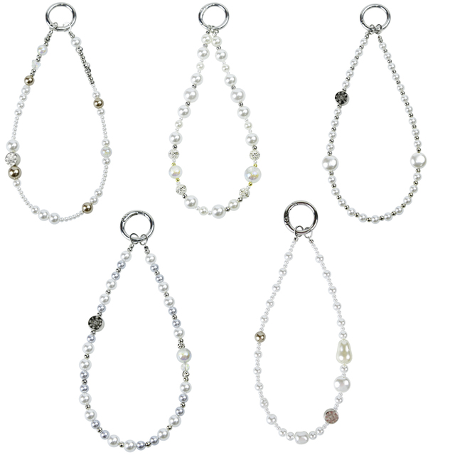 KaKaskin Phone Case Lanyard 22.5cm Hand-Held Bag Strap Short Long Pearl Crossbody Necklace