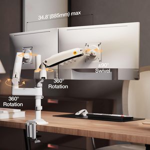 NB Bắc BAYOU Màn hình kép bàn gắn đứng chuyển động đầy đủ xoay màn hình máy tính cánh tay phù hợp với hai màn hình lên đến 27 ''nb H180 - Product Image 4