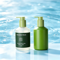 Botol Lotion Kaca Hijau Mewah 300ml Wadah Pompa Lotion Kustom Kemasan Botol Kosmetik Sampo Sabun Mandi Pabrik Grosir