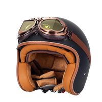 Casque de moto et de scooter électrique, casque de conduite rétro 3/4, casque de sécurité unisexe