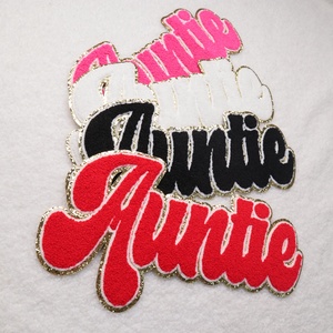 แผ่นผ้าปักลายตัวอักษรรีดติดกากเพชรสำหรับเสื้อผ้าแผ่นติดกาว - Product Image 1