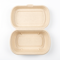 Hete Aanbieding Eco-vriendelijke Ovale 500ml Suikerriet Bagasse Wegwerp Schaal met Deksel 17oz Elliptische Magnetronbestendige Voedselcontainer voor Afhaalmaaltijden