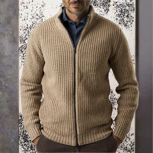 Pull en laine/viscose anti-boulochage pour homme, col montant, manches longues, coupe ajustée, nouvelle collection automne-hiver - Product Image 3