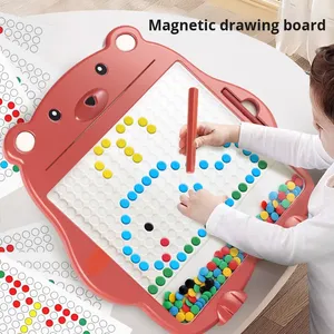 Lavagna Magnetica con Perline Colorate, Giocattolo per Bambini, Gioco Educativo di Disegno, Lavagna Magnetica con Orsetto Cartoon - Product Image 3