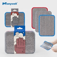 Éponge à vaisselle en fil d'acier double face, OEM, étiquette privée, réutilisable, tampon de nettoyage en microfibre pour la cuisine