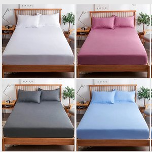 Lenzuolo con Angoli in 100% Cotone con Fascia Elastica, Coprimaterasso Tinta Unita per Letto Singolo, Matrimoniale, King, Queen 140/150/160/180x200 - Product Image 2