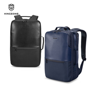 Kingsons Water Resistant Laptop <b>Backpack</b> <b>20L</b> Business Travel Men's Multifunctional Commuter <b>Backpack</b> Solid Color Blue And Black - Product Image 1