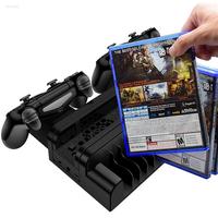 Station de Refroidissement Verticale Gepaide à 4 Ventilateurs pour PS4 Slim/P4 Pro avec Double Chargeur de Manettes (Port EXT) et Support de Console