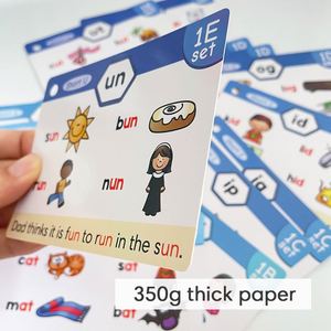 Tarjetas de fonética para niños: mezclas de digrafas y trigrafas, sonidos de vocales largas, 118 grupos fonéticos, CVC, 65 tarjetas de doble cara, para edades de 2 a 6 años - Product Image 6